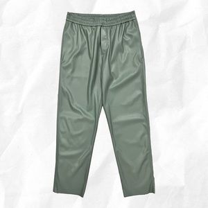 ZARA MEN FAUX LEATHER SUIT PANTS ELASTIC WAIST